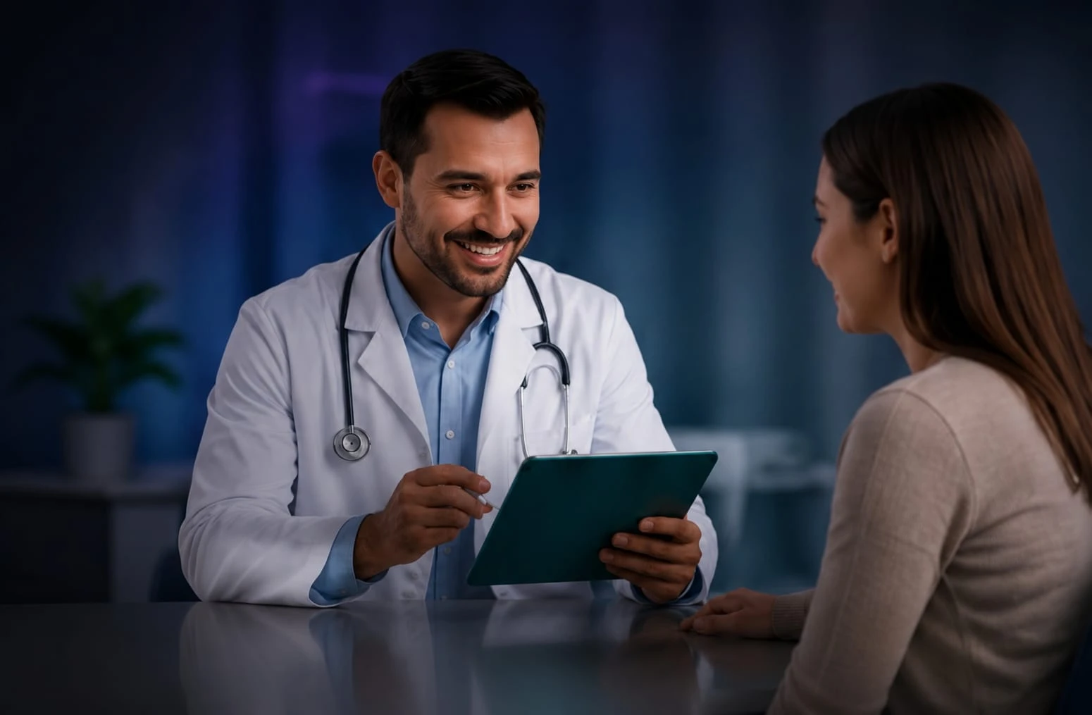 Doctor talking to patient